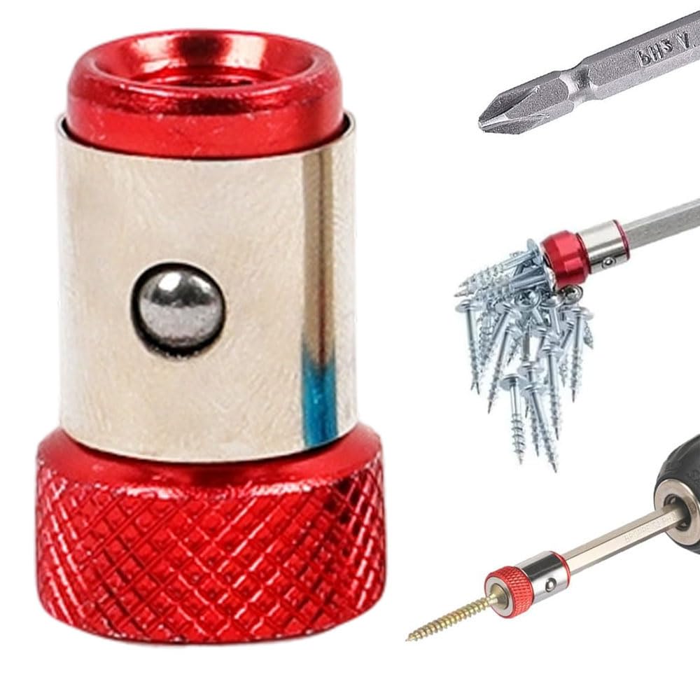 Upgraded Screwdriver Head Magnetic Ring, 2025 New 1/4 Inch/ 6.35 mm Universal Magnetizer Screw Removable for Hex Screwdriver and Power Bits, Metal
