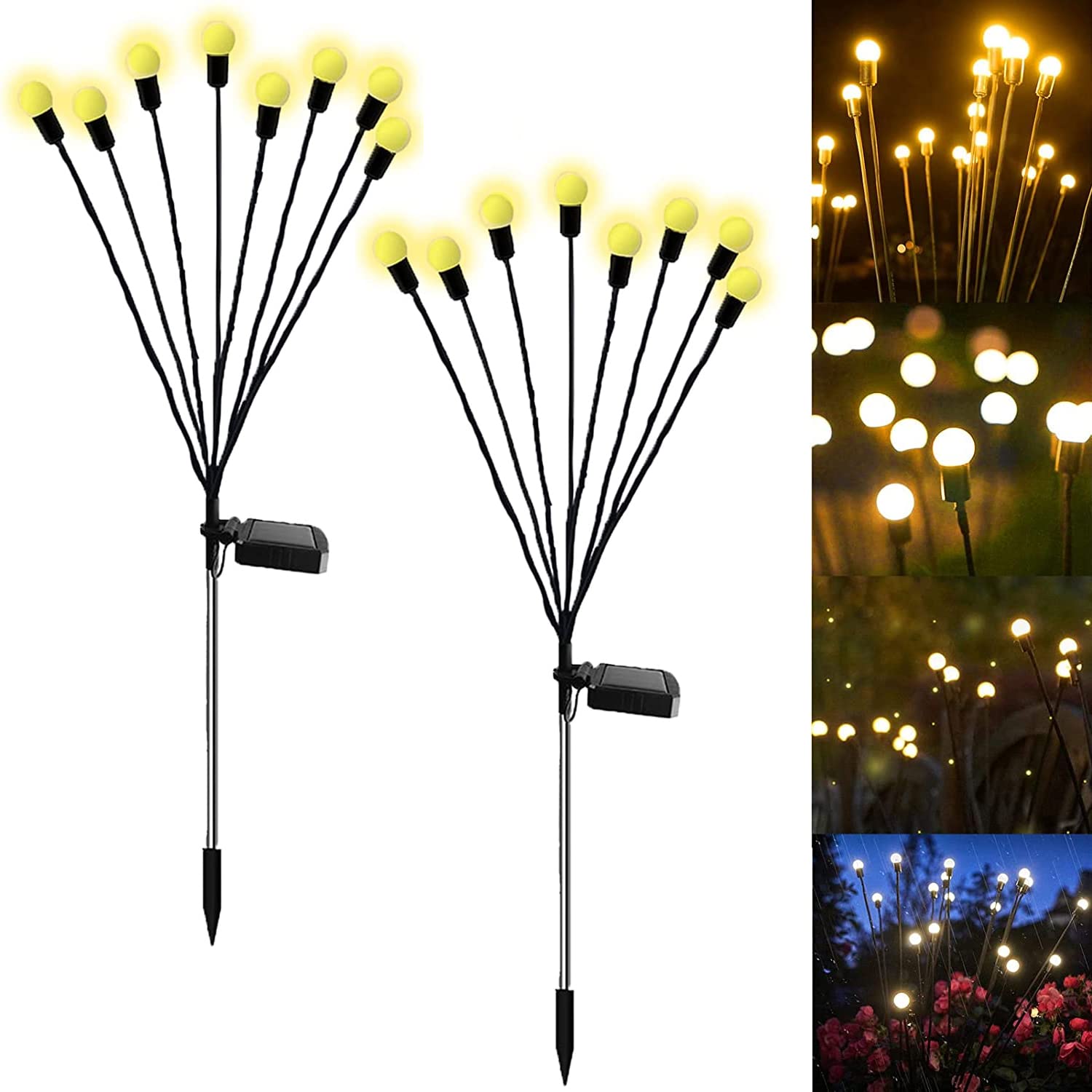CRAZYABBS Solar Garden Lights, New Upgraded Solar Powered Firefly Lights Outdoor Waterproof Solar Garden Decorative Lights for Yard Patio Pathway Decoration, Warm White (6 Led 2Pack) (B0C9X188FQ) Amazon Price History, Amazon Price Tracker