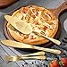 tiokin Cake Cutting Set for Wedding, Elegant Cake Knife and Server Set with Thickened Stainless Steel Rounded Edges, Cake Cutter Pie Spatula for Birthday Anniversary Christmas 2 Pcs Gold