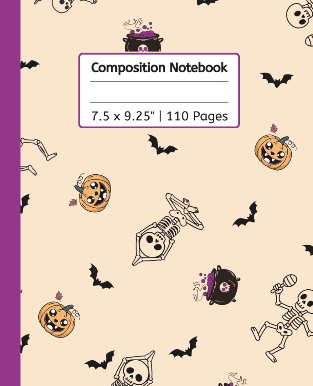 Composition Notebook: Halloween Skeleton journal | 110 pages, 7.5 x 9.25"