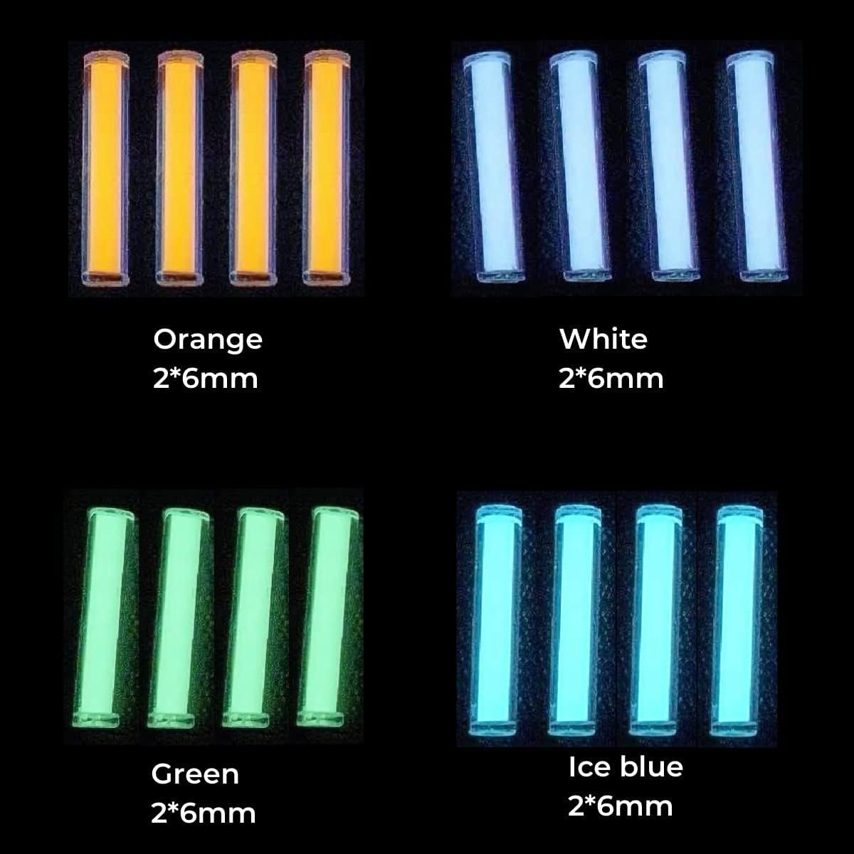 Sharamado 16Pcs Glass Luminous Vial,1.5 * 6mm 4 Color mixes
