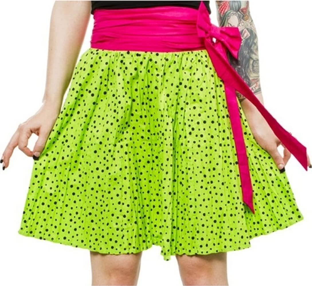 SourpussGreen with Black Polka Dots Mojo Voodoo Swing Skirt from Clothing