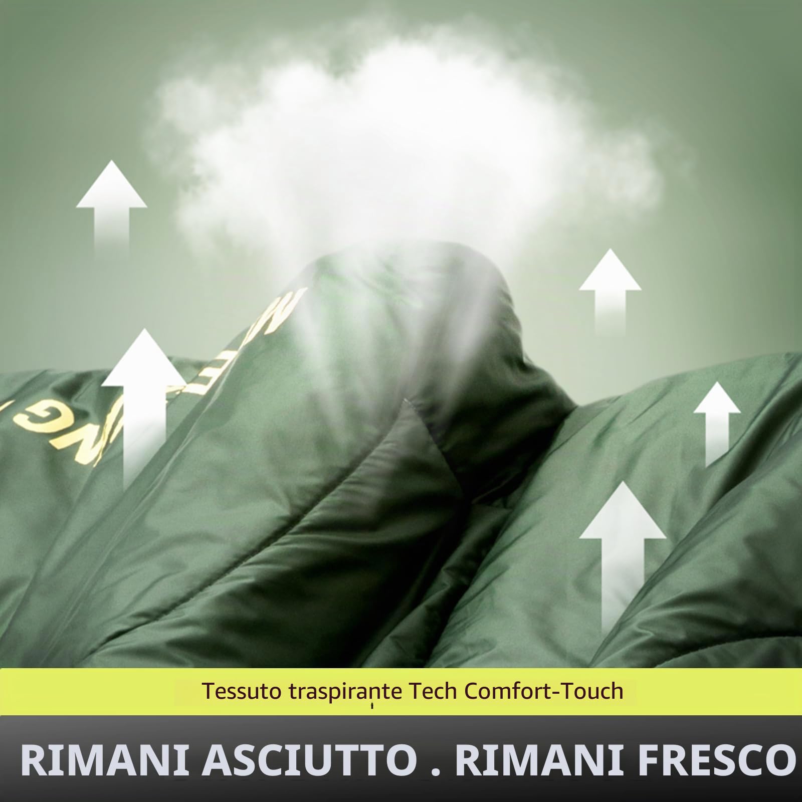 BISINNA - Sacco a pelo ultraleggero da 680 g | Design compatto 2 stagioni per campeggio, escursionismo e avventure estive (190 x 75 cm)