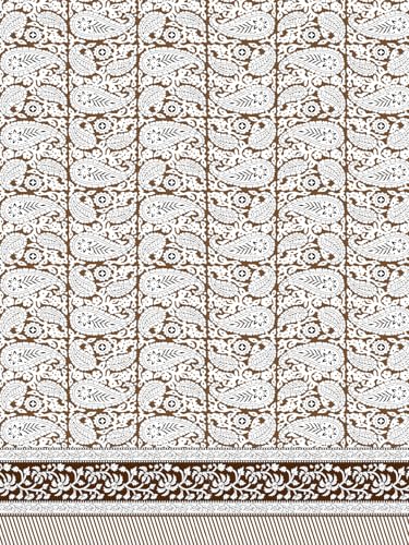 Image of Living Roots Ethnic Rajasthani /Jaipuri /Sanganeri Block Print 100% Cotton Super King Size 100 * 108 Bedsheet with 2 Pillow Covers (53B)