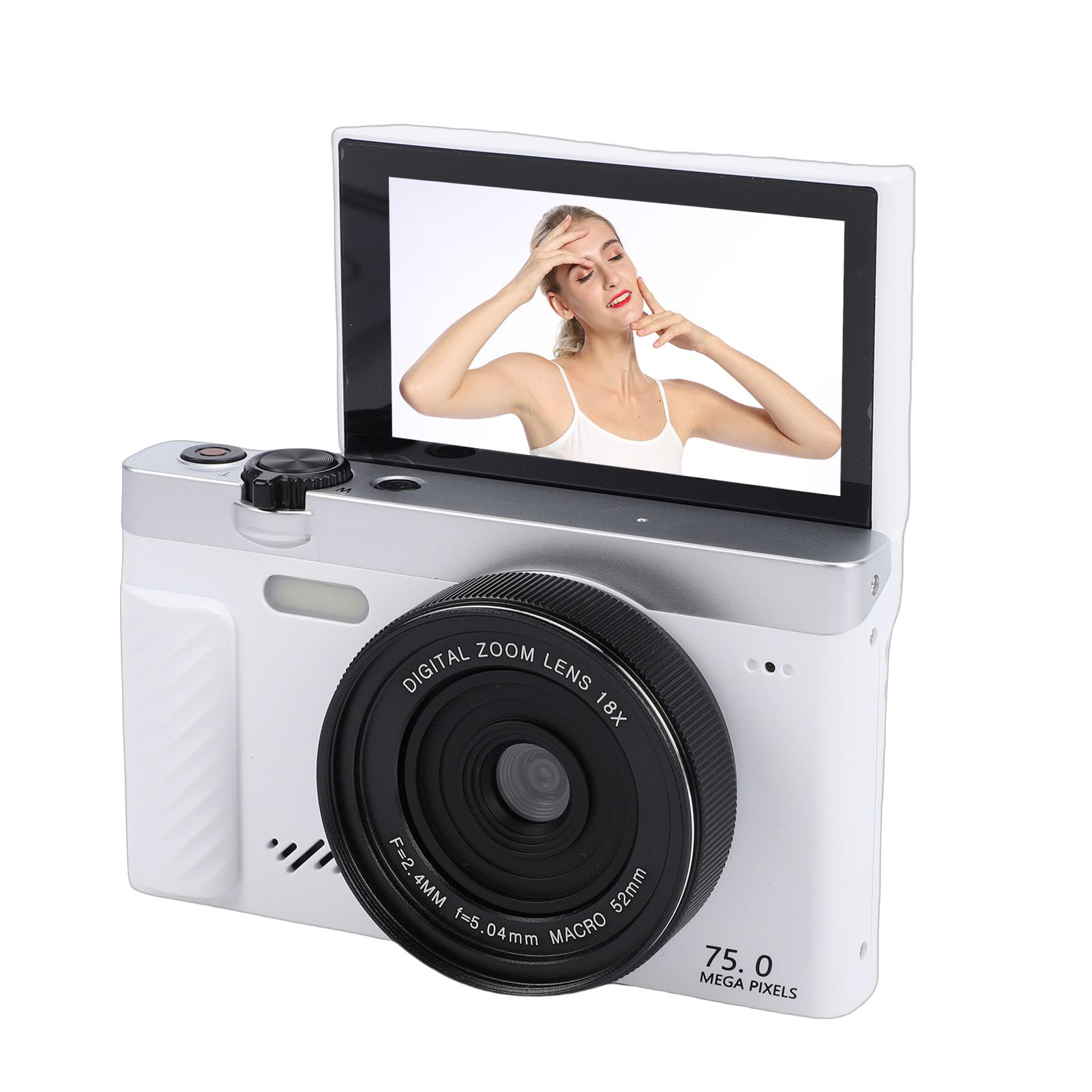 Amazon | Fockety 写真用4Kデジタルカメラ、4K 75MP 18XズームVlogging