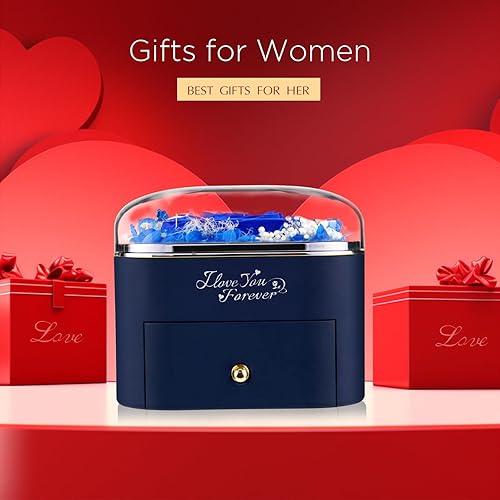 EleShow Rosa púrpura real preservada, regalos de flores eternas para mamá, abuela, esposa, novia en Navidad, día de San Valentín, día de la madre,