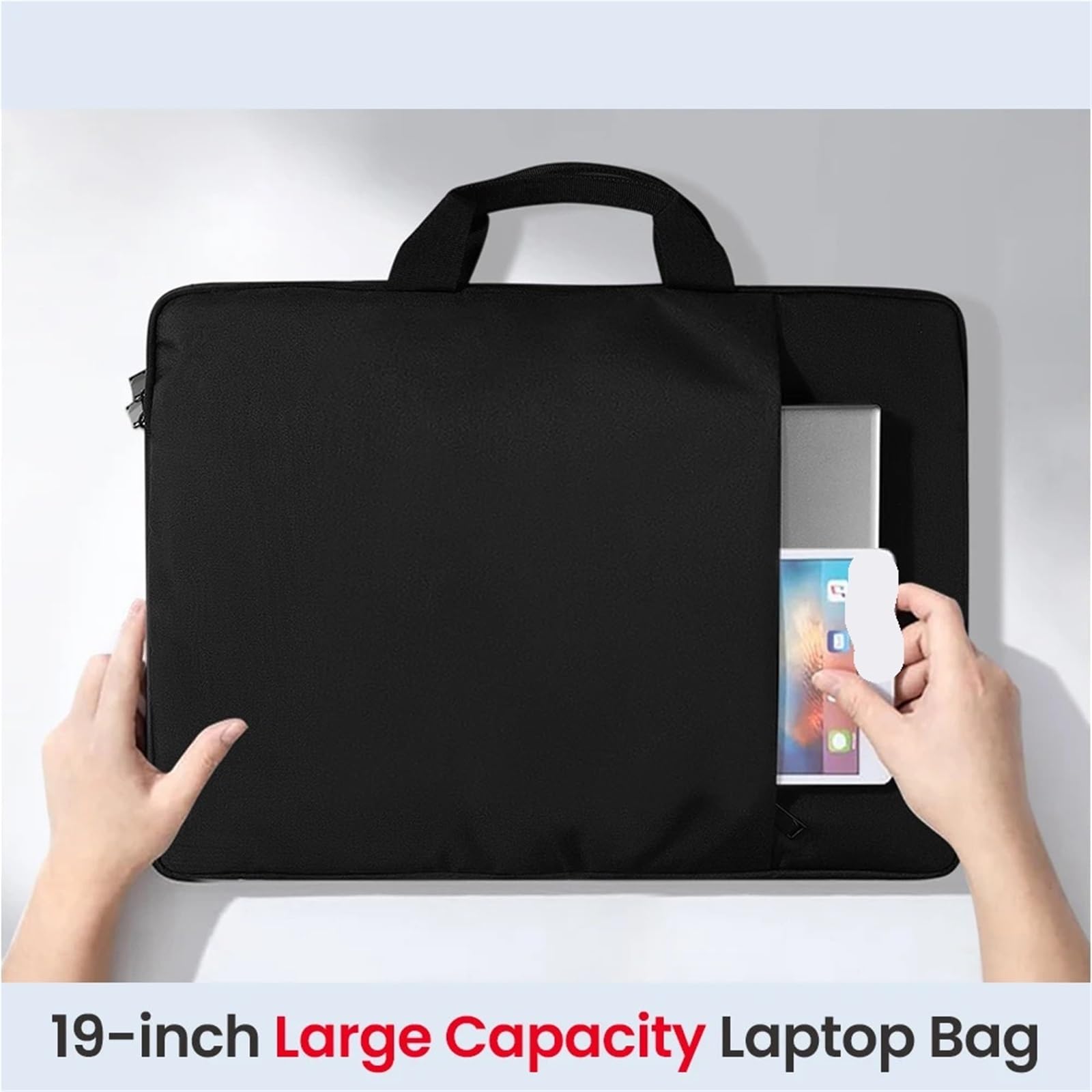 Valigetta 24 Ore Uomo Borsa for laptop da 19 pollici, resistente ai terremoti, impermeabile e all'usura