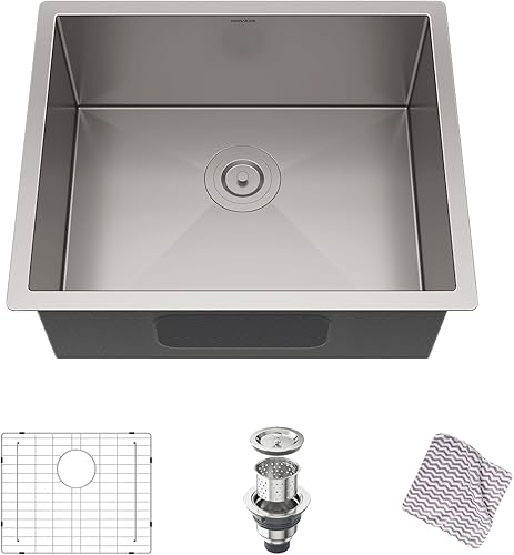 MENSARJOR - Fregadero de cocina de acero inoxidable de calibre 16, para fregadero de cocina, bar o fregadero de preparación, 32'' x 19''