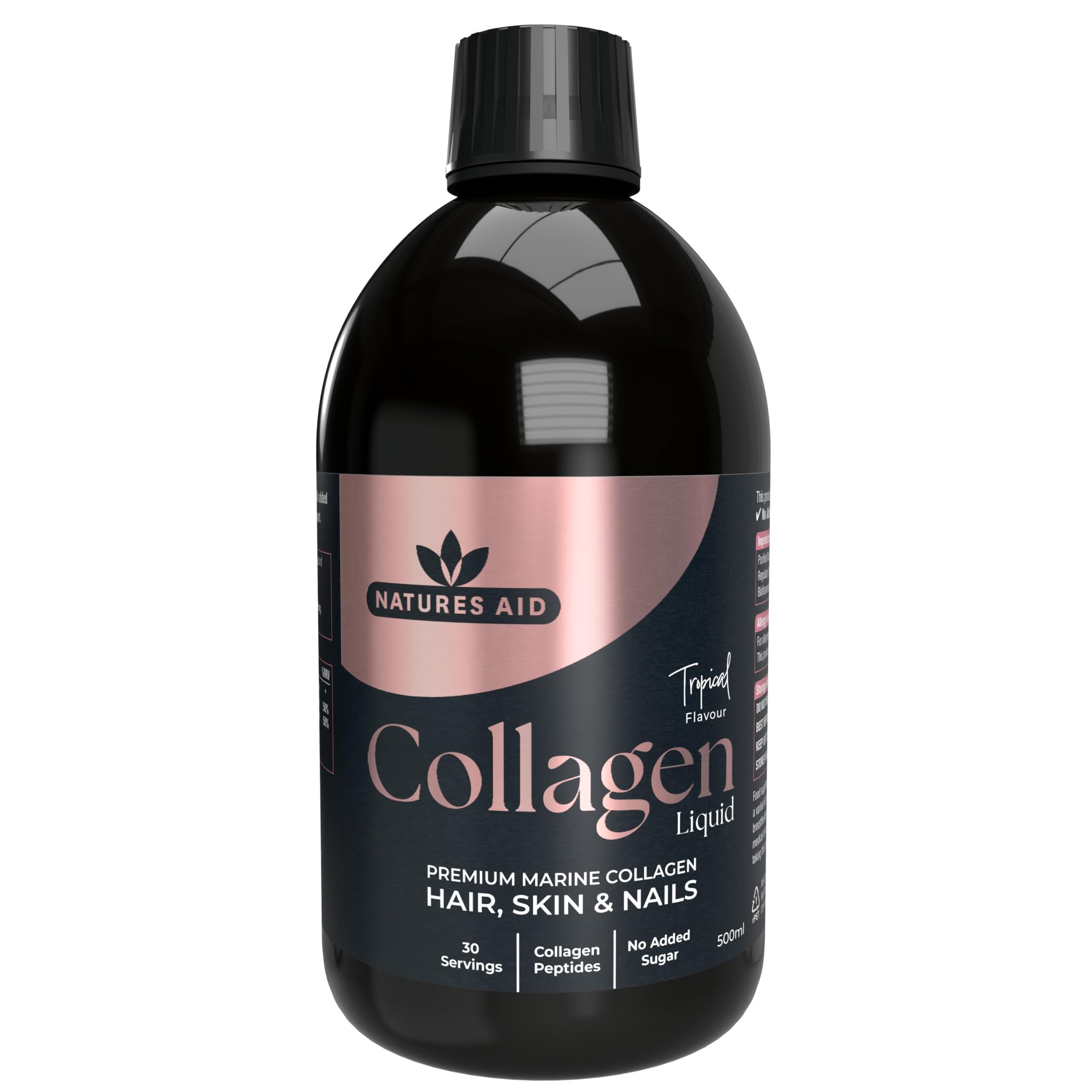 Natures Aid Collagen Liquid Tropical Flavour 500ml - 4 Pack
