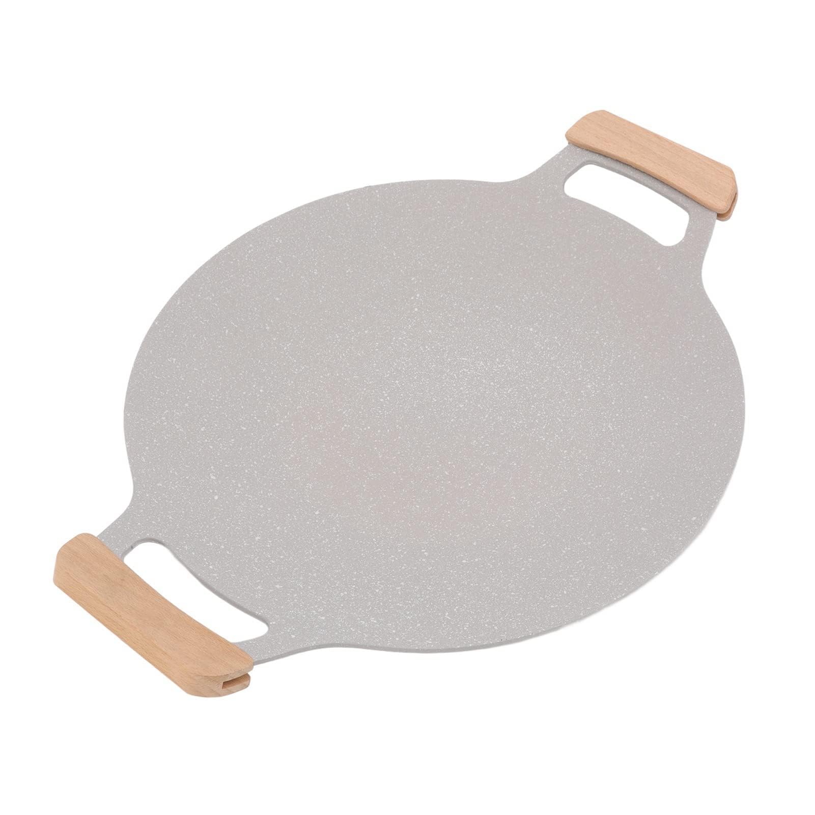 HERCHR Korean Bbq Grill Pan, 30cm Round Nonstick Indoor/Outdoor Griddle Grill Plate for Gas Stove Top