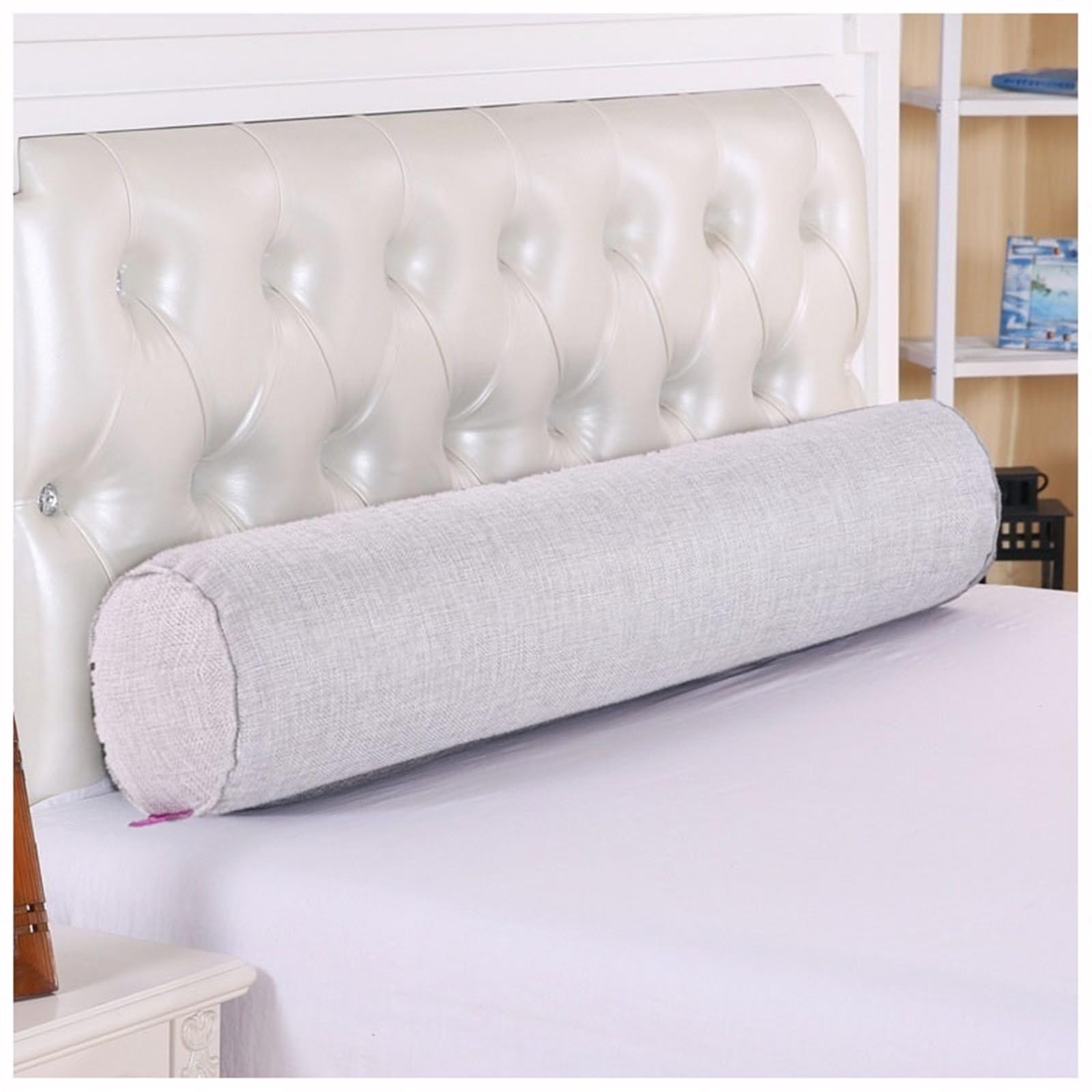 Cuscino Cilindrico Rotolo Per Cervicale E Lombare - Spugna Memoria, Fodera Rimovibile, 15x60cm