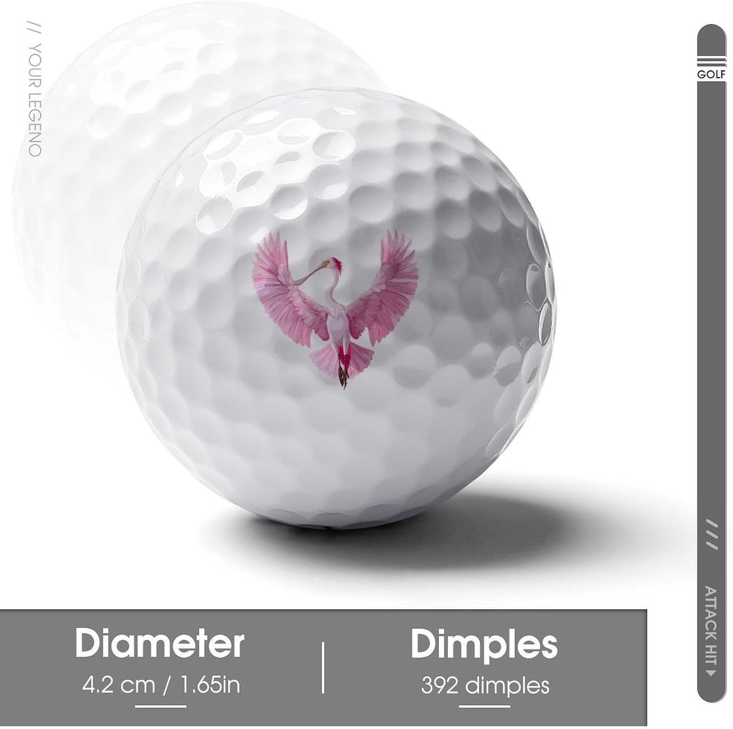 Roseate Spoonbill Golf Ball Novelty Practice Golf Balls | Funny Gifts for Golfers Golf Lovers,Father’s Day Christmas Birthday Gift