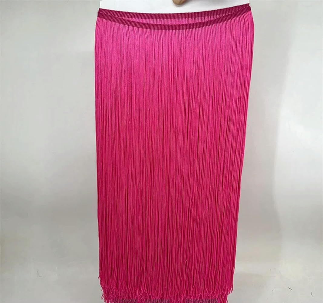 LUAND Borla y Flecos de Encaje de 50CM/100CM de Largo para Bricolaje, Vestido Latino, Accesorios para Cortinas y Ropa de Escenario, 2 Metros/Lote