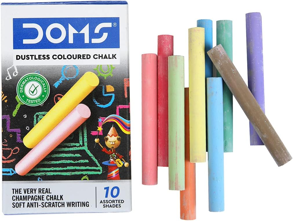 Doms 7208/7209 Coloured Dustless Chalk pack of 10