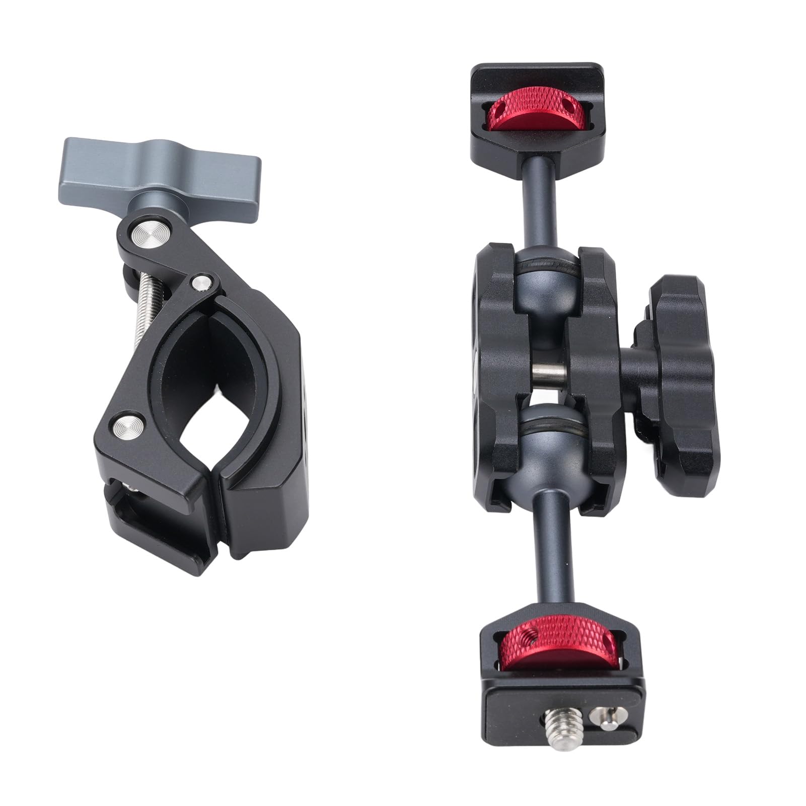 Supporto per Fotocamera a Morsetto, Morsa in Lega di Alluminio | Vite da 1/4 di pollice, gamma di serraggio da 55 mm, testa a sfera rotante, supporto per maniglia della bicicletta, per
