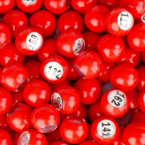 Regal - Bolas de bingo para rifas, bolas de llamadas rojas de primera calidad con ventana de fácil lectura de 7/8 (0.875) pulgadas