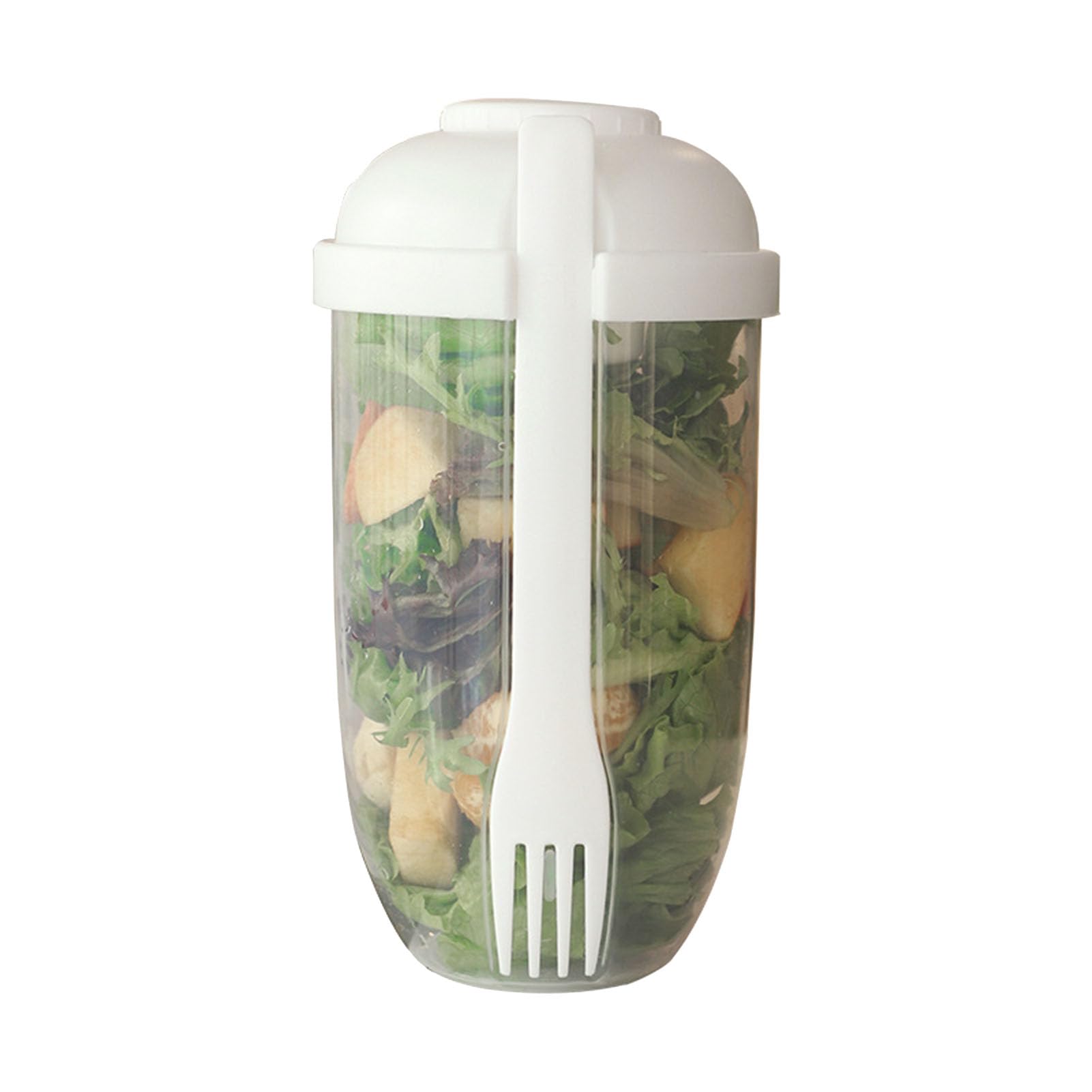 Tixiyu 1000ml Salad Shaker Cup, Portable Salad Container with Lid and Fork Salad Shaker Container, Portable Fruit and Vegetable Salad Cups Container for Travel Outdoor Exercise