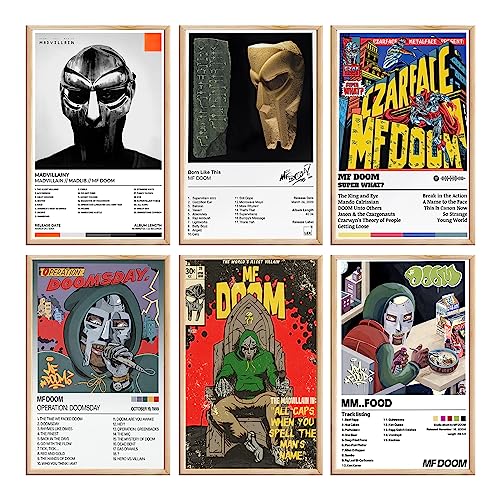 LSPDAG MF DOOM Music Album Poster MM...FOOD,Operation Doomsday,Super What,Born Like This,Madvillain(No Frame, 20x30cm-6pcs)