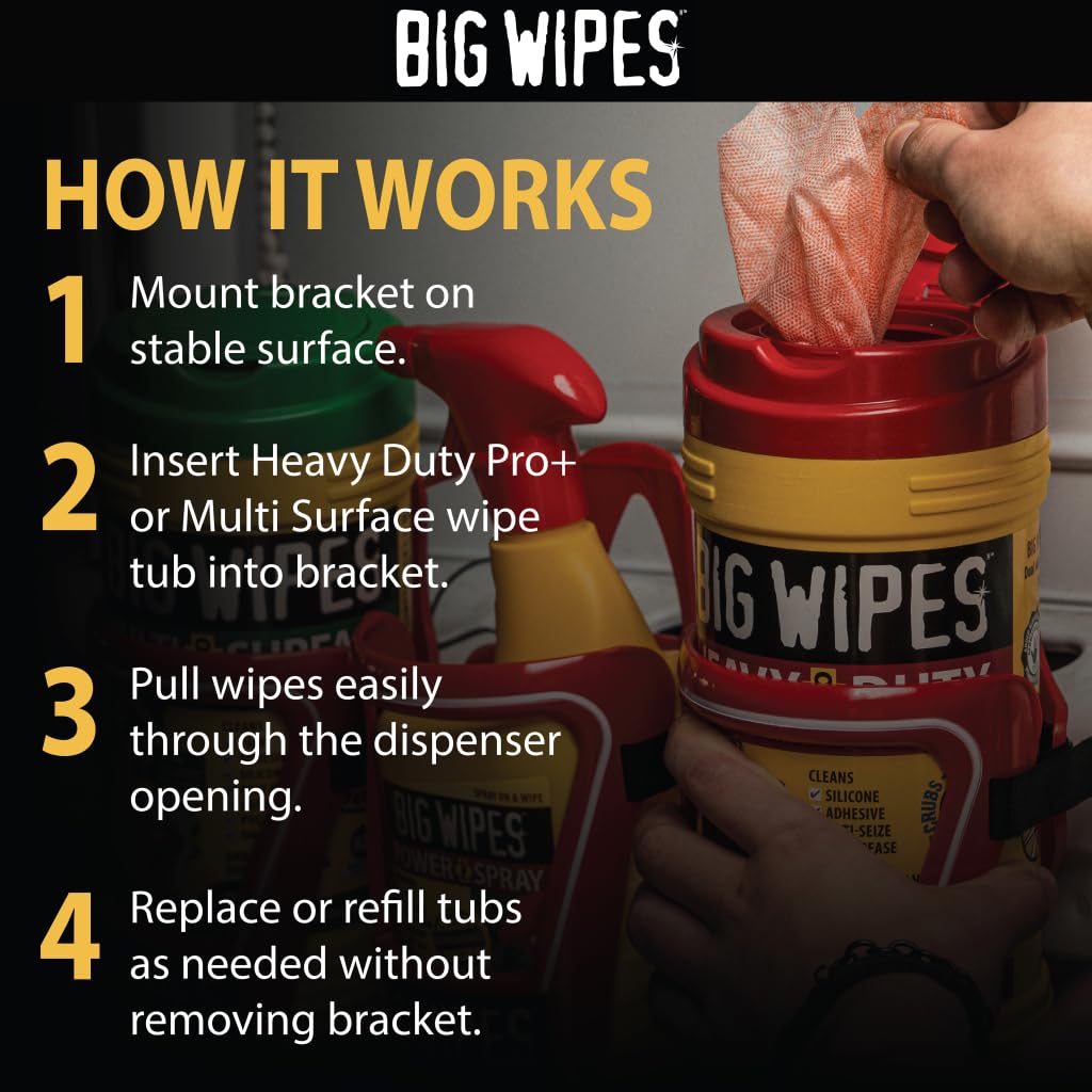 Big Wipes Crew Ready Kit: 3 Pack The Cage Heavy Duty Wipe Holders with 6 Pack Heavy Duty Industrial Hand Cleaning Wipes for Garages, Workshops, Contractors and Service Teams image 4