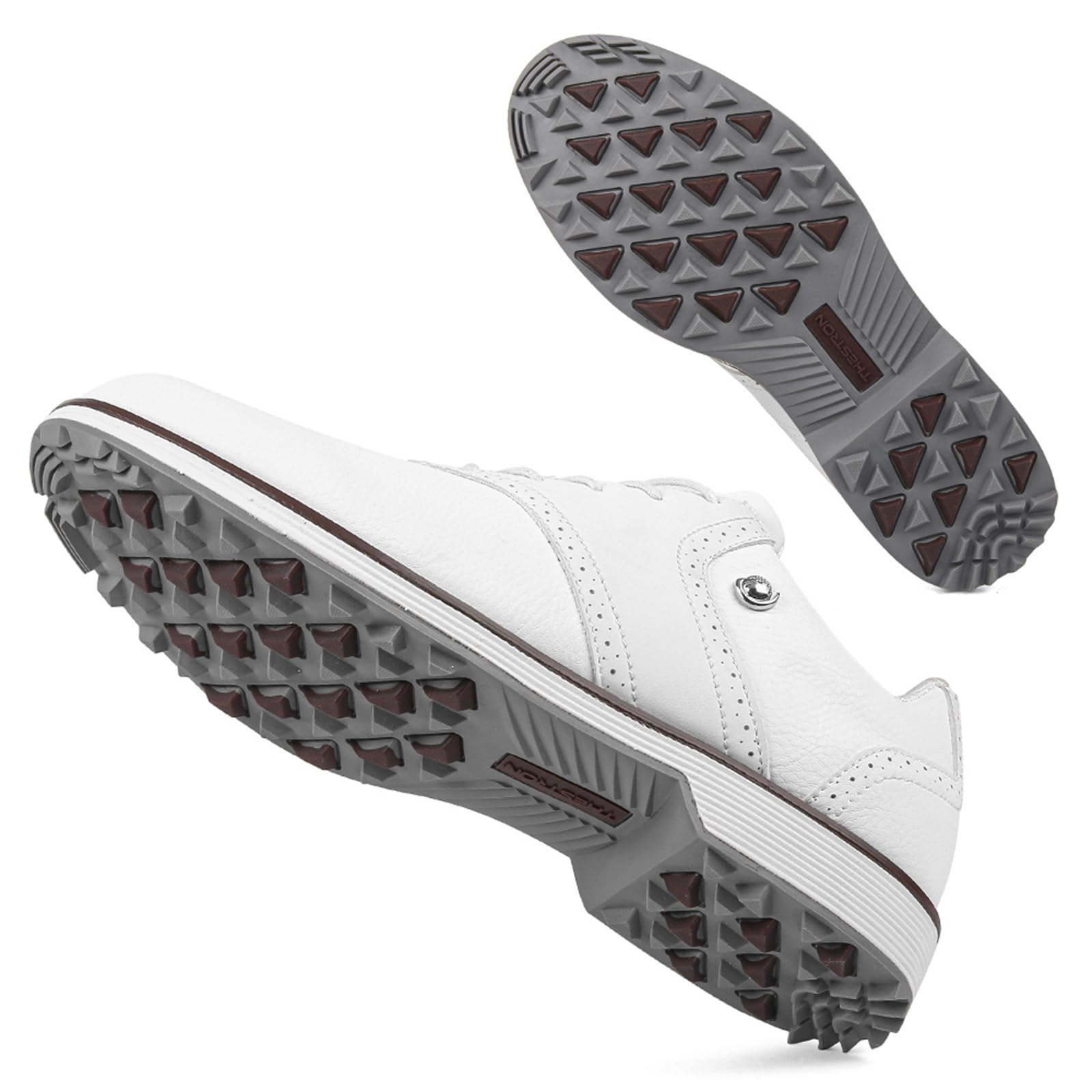 Golfschuhe Für Herren Lässig Business Leder Sneaker Wasserdicht Ohne Spikes Für Spaziergänge Im Freien