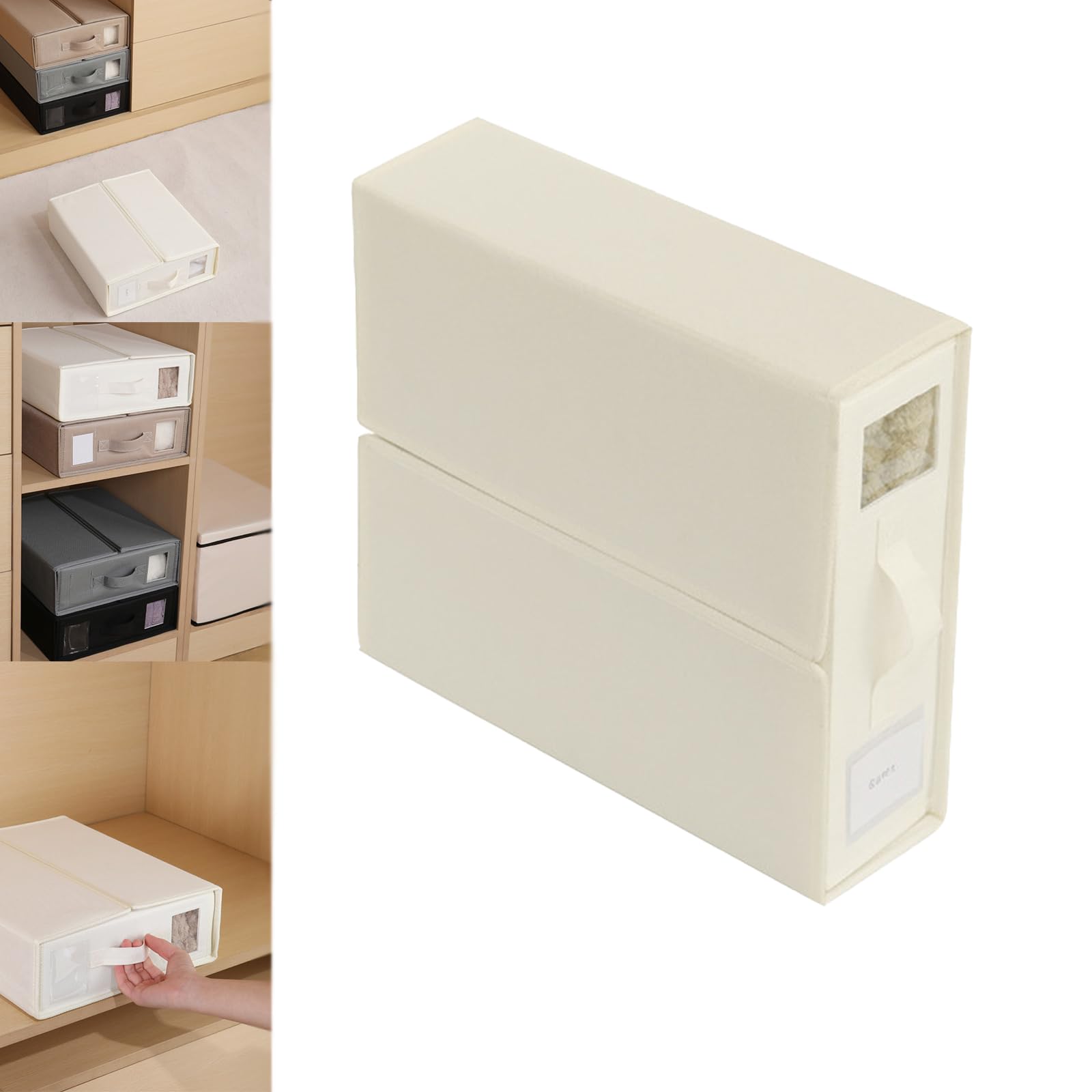 Set di 4 organizer per lenzuola, pieghevole, per coperta e copripiumino, soluzione di archiviazione cachi