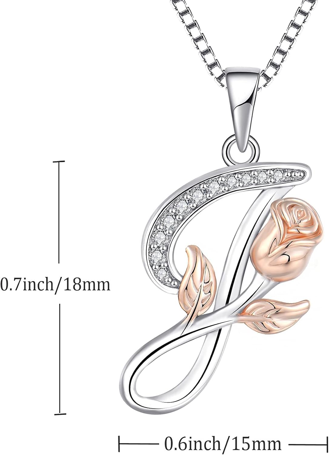 STARCHENIE Initial Necklace for Women Sterling Silver Letters 26 Alphabet Pendant Rose Flower Jewelry Gifts for Family Sisters Friend - Image 6