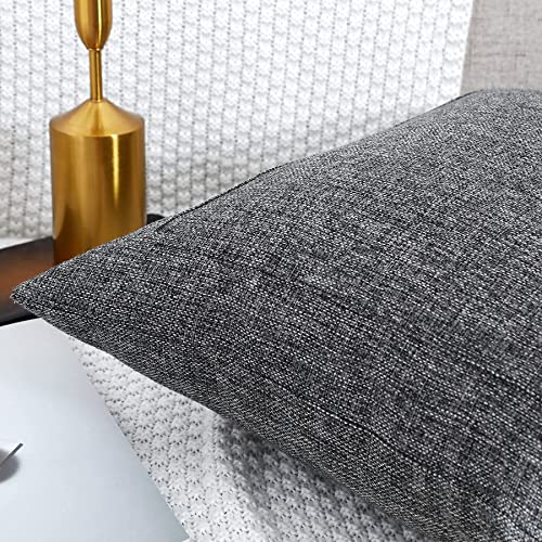 Jepeak Burlap Linen Throw Pillow Covers Cushion Cases Pack Of 2 Farmhouse Modern Decorative Solid Square Pillow Covers For Sofa Livingroom Home Decoration (18 X 18 Inch, Charcoal Gray) #TOP3
