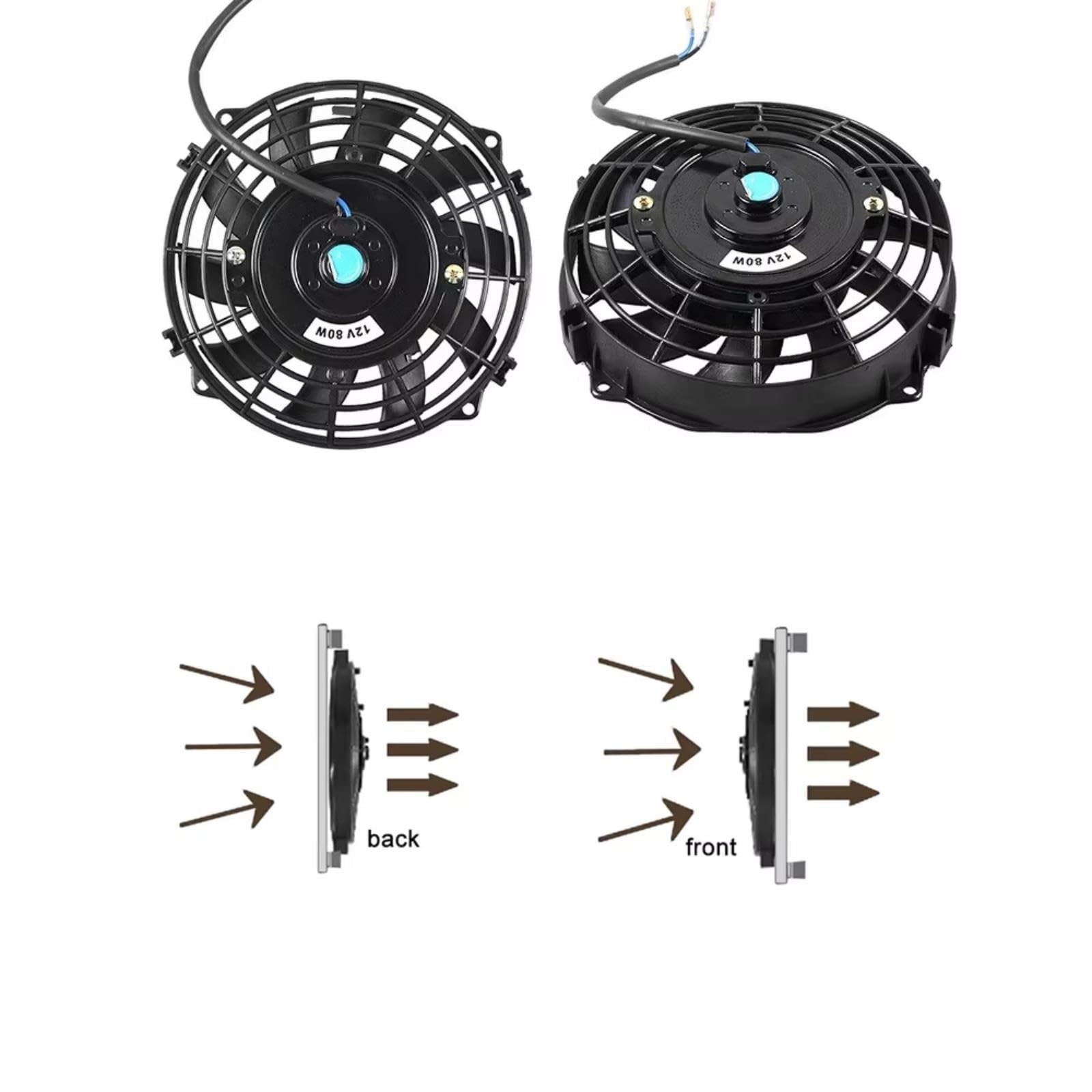 Voiture Ventilateur Radiateur Pour 7 Pouces 12V 80W Kits voiture