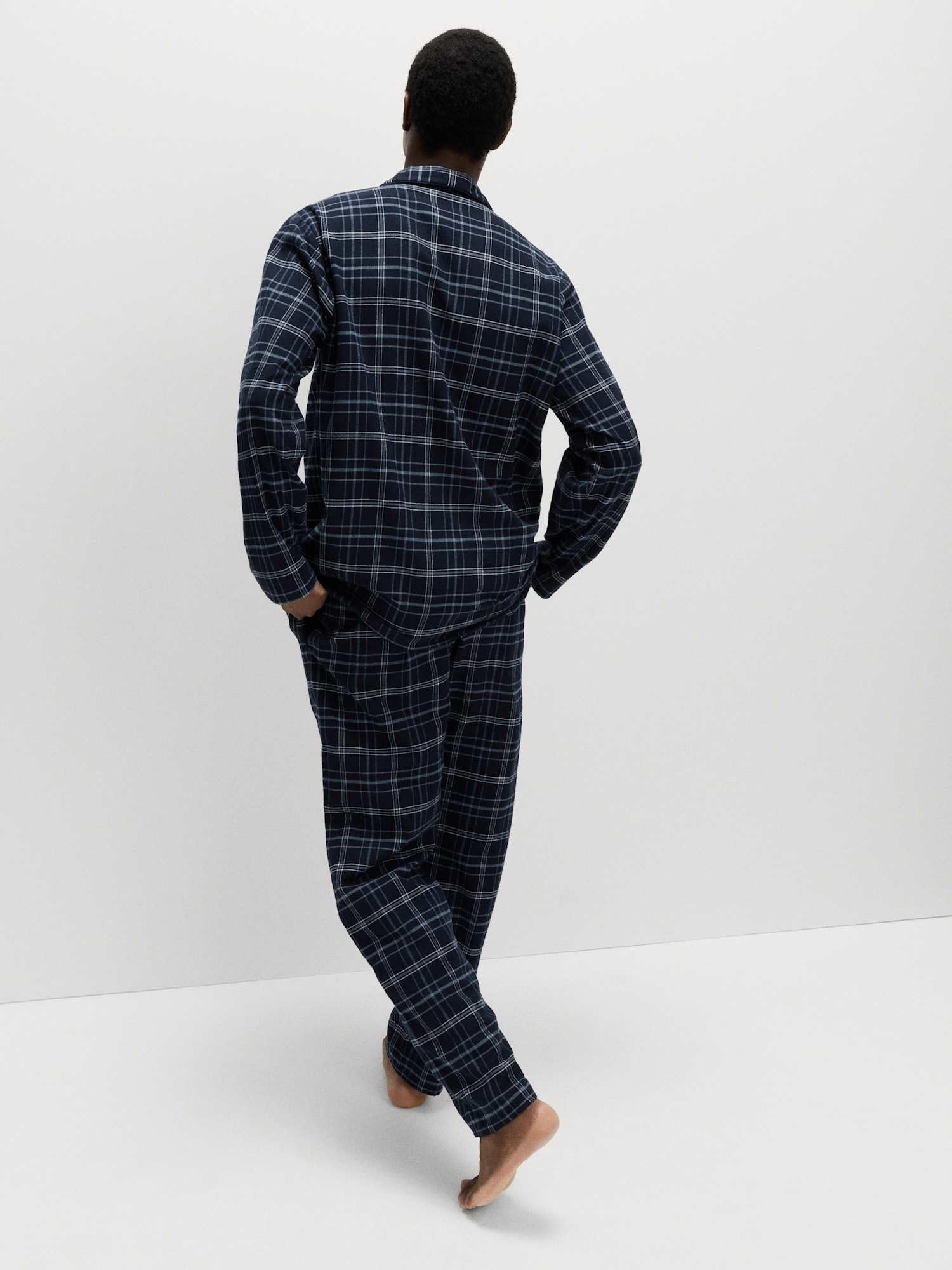 Marks & Spencer Uomo Pigiama a Quadri in Puro Cotone Spazzolato – vestibilità Regolare – con Tasche