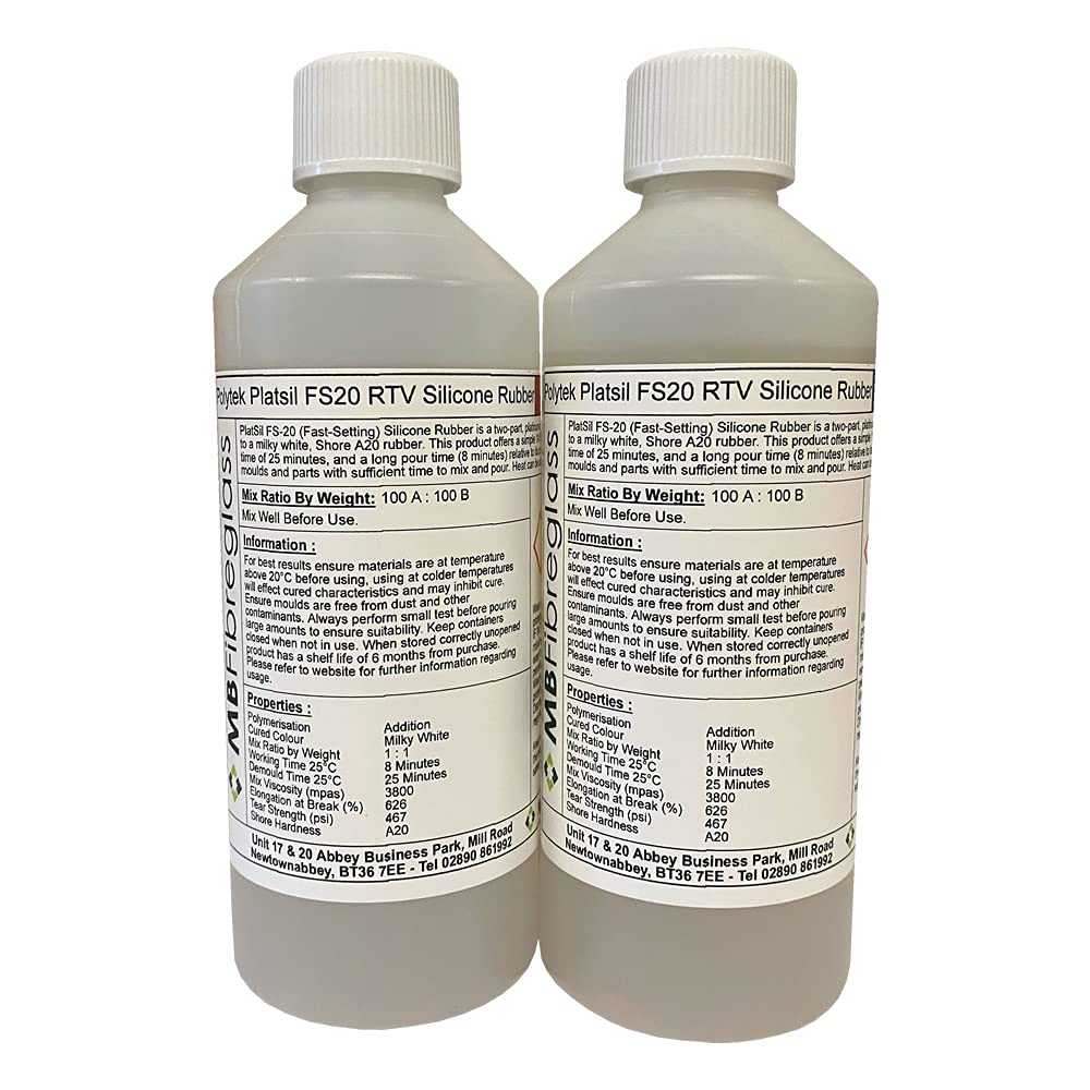 Polycraft ( Mb Fibreglass ) Polytek Platsil Fs20 Rtv Addition Cure Silicone Rubber Shore A20-1Kg Kit