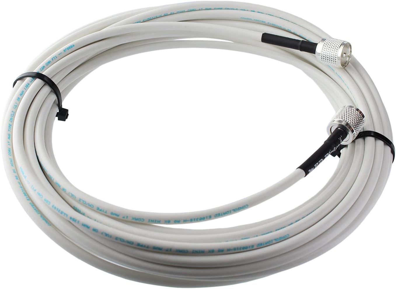 🔥 Flash Sale MPD Digital RG8x-W-PL259-65ft VHF Antenna Cable RF CB & AIS Mini-8 Coaxial Jumper Silver Teflon PL-259 65'