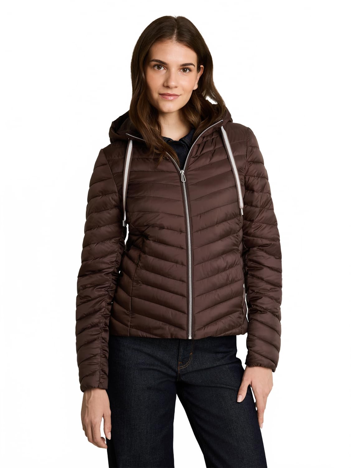 TOM TAILOR Damen 1051119 Lightweight Steppjacke mit Kapuze