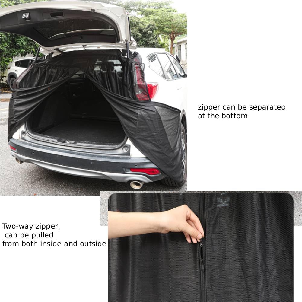 Zanzariera per portellone posteriore dell'auto, 180 x 150 cm, fissaggio magnetico con cerniera, per SUV/Vans con telaio ferromagnetico, protezione privacy e sole in campeggio