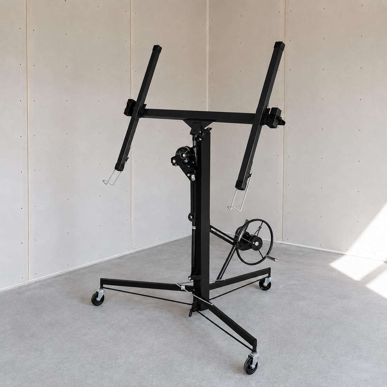 Plattenheber für Trockenbau, Gipskarton, 68 kg, 132–325 cm, Schwarz