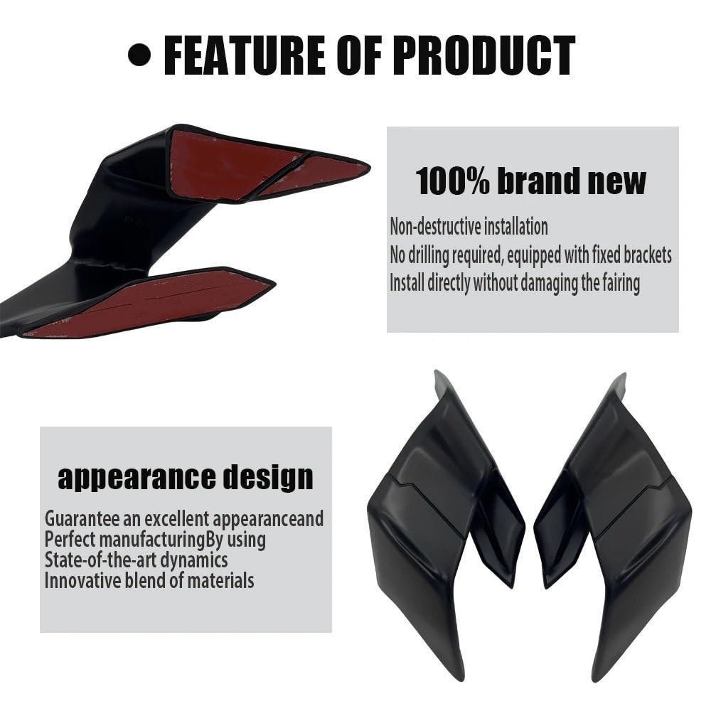 Pasuje do YZFR6 R6 2008-2016 pasta aerodynamiczna Winglet naprawiono skrzydło boczne owiewka części motocyklowe Włókna Boczne Owiewki Winglets