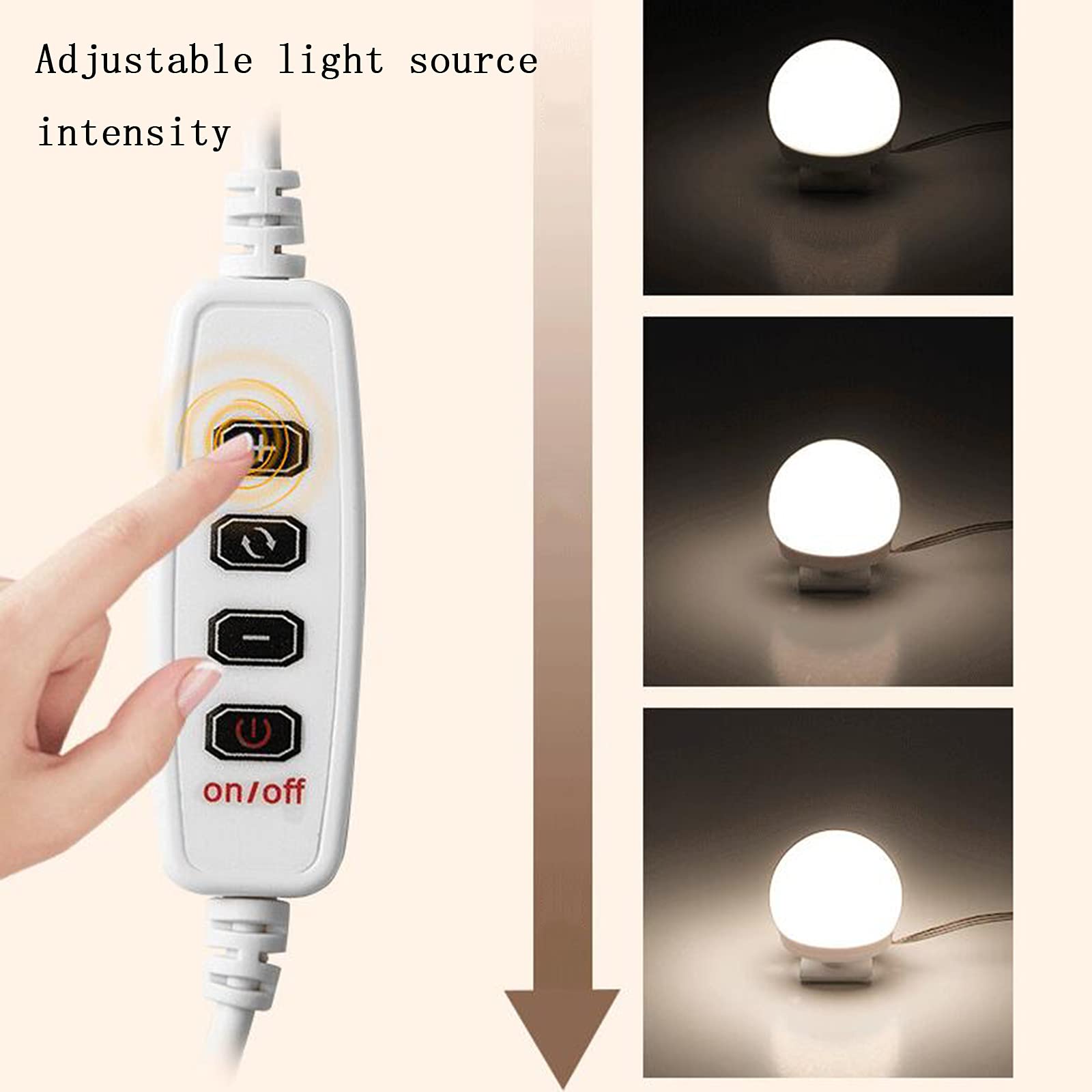 Lampade per Specchi da Bagno Kit Strisce Luci Di Cortesia a Led, con 4/6/10 Lampadine Dimmerabili per Specchio a Figura Intera e Specchio da Parete per Bagno (Senza Specchio Incluso) Applique
