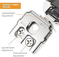 Vista 38 de Chibery 50 Pack 1-5/16" Overlay 3D Soft Close Concealed Hinge for Face Frame Door, Smooth Slow Self Closing Hinges, Satin Nickel, Hidden 105° Open