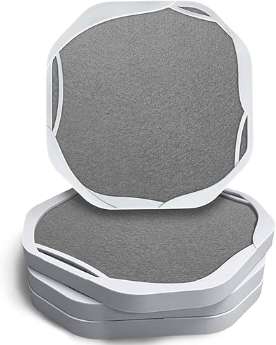 UMIRRO Posavasos absorbentes para protección de mesa Posavasos de silicona para bebidas absorbentes con almohadillas de fieltro Tapete para tazas