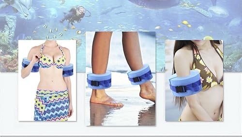 Miniatura 4 de Juego de 2 pulseras acuáticas de natación, pesas de agua para ejercicios de piscina, pesas de piscina para ejercicio acuático, equipo de ejercicios