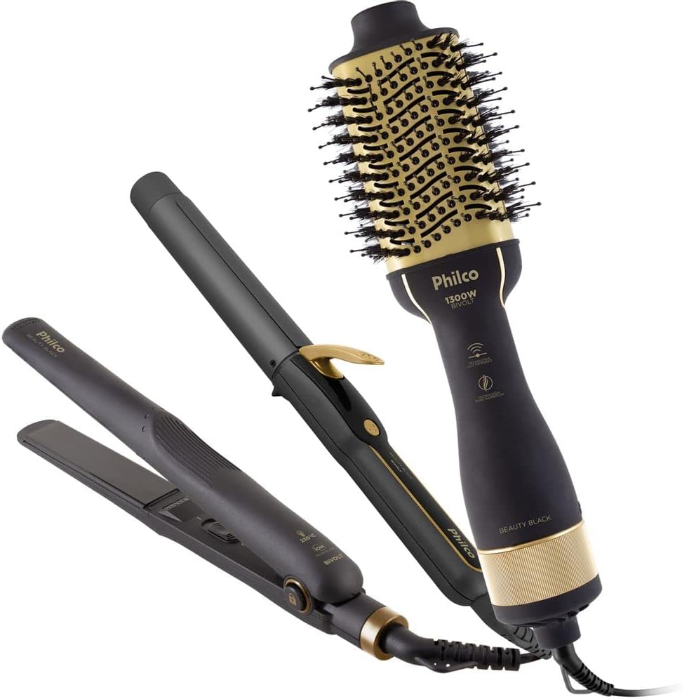 Kit Philco PKT3200 Prancha, Escova e Cacheador Bivolt