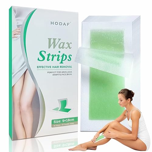 40 tiras de cera, tiras de cera de doble cara para depilación para brazos, piernas, axilas, cara, cejas, barbilla, axilas, depilación corporal de