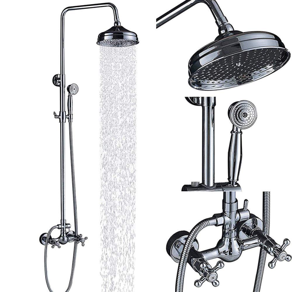 Robinet de douche mural pour créer un espace détente spa avec pommeau en laiton 8 trous