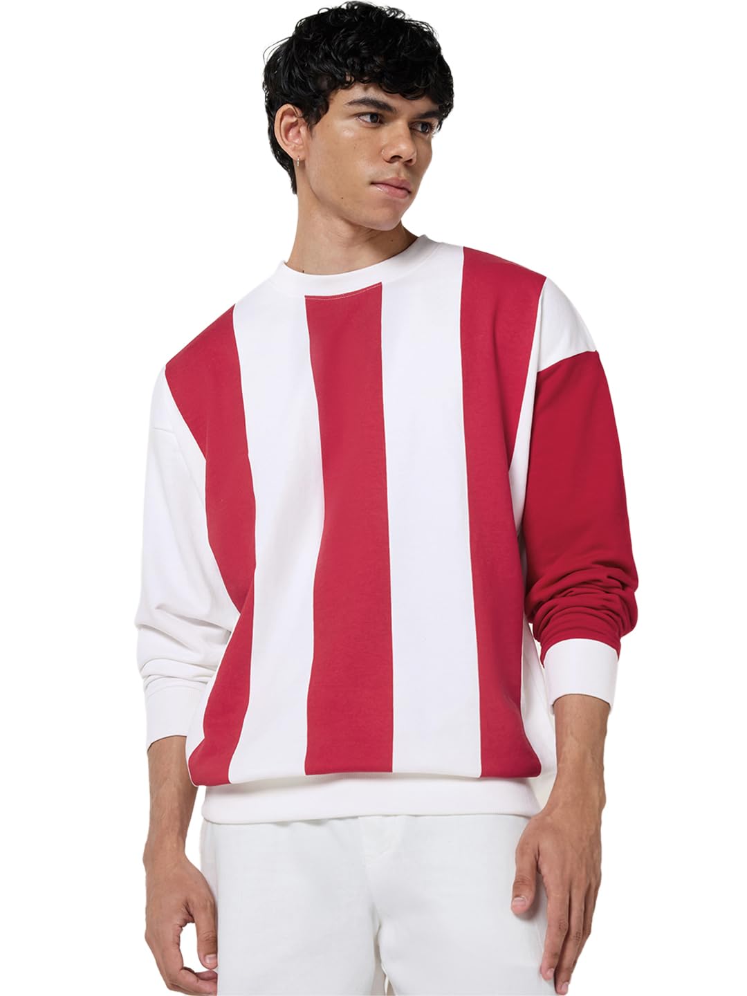 bewakoof Men's Cotton Blend Oversized Fit Sweatshirt | Sweatshirt for Man Winter Wear-picture-49