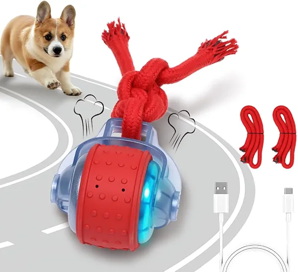 EHWZ Interactive Dog Toys with Motion Activated, Squeaky Dog Toy Active Rolling Ball Wicked Ball for Daily Training, USB Rechargeable, Wicked Balls