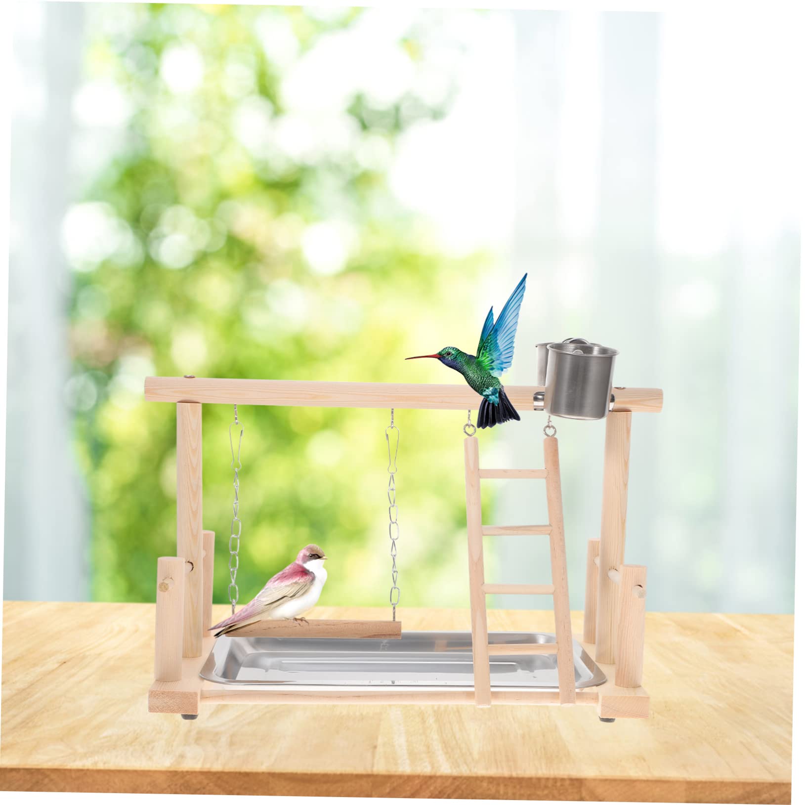 1set Parchi Per Uccelli Legno Massello Con Scala Altalena e Giochi Per Pappagalli Piattaforma Di Allenamento Per Cockatiel e Parrocchetti Giocattoli Per Attività e Esercizio