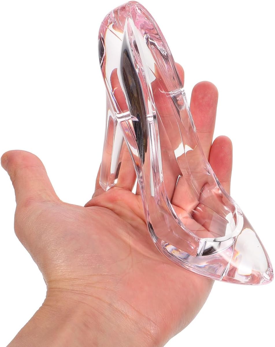 ARTIBETTER Acrylic High Heels Shoes Crystal High Heels Shoe Slipper Decoration Princess Glass Slipper Clear Princess Ornament Decor Christmas s s - Image 4