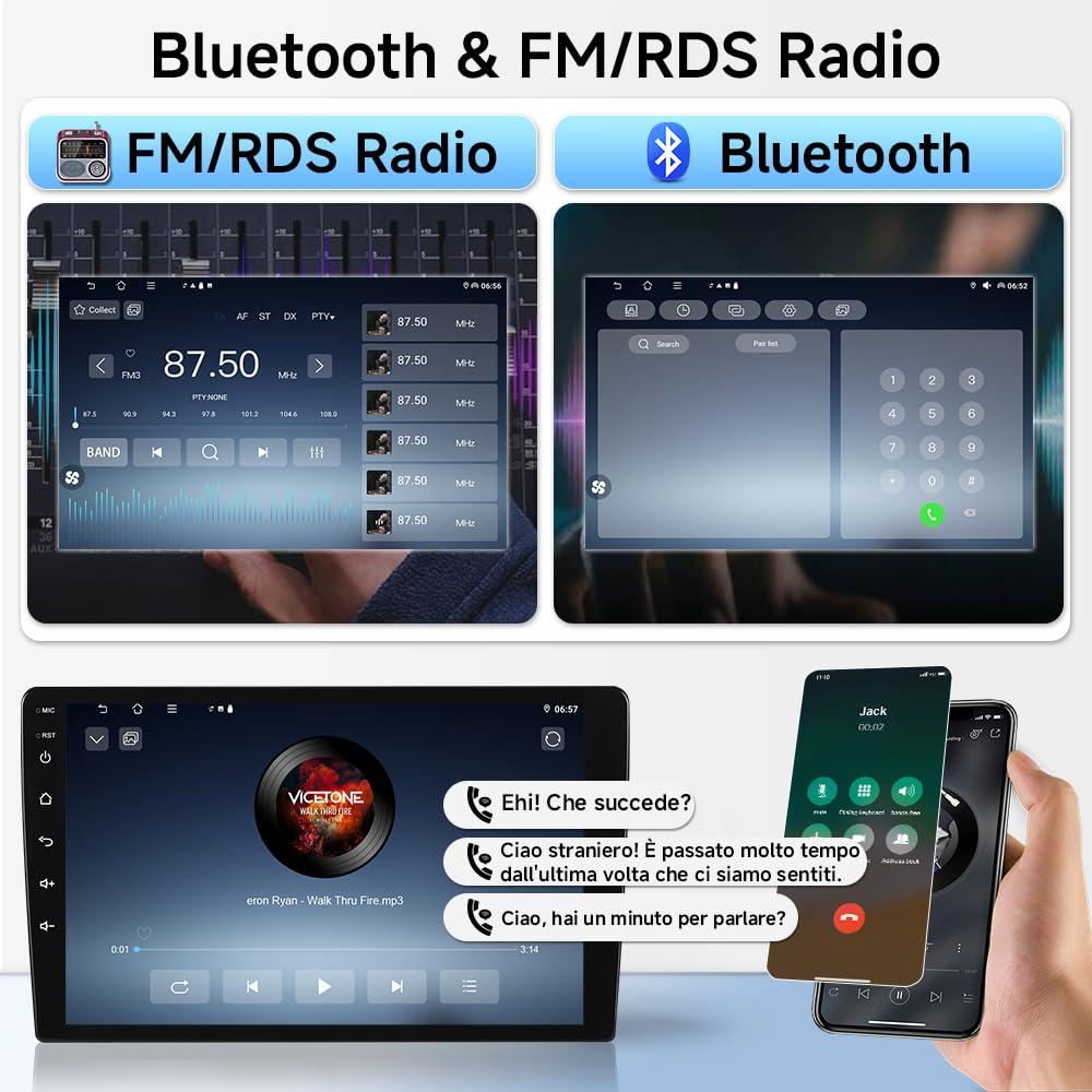 9 pollici Autoradio Android 15 per Renault Megane 3 2009–2015 | Touchscreen, Wireless CarPlay/Android Auto, GPS, Bluetooth 5.4, WiFi 6.0, USB, Navigatore Auto Stereo
