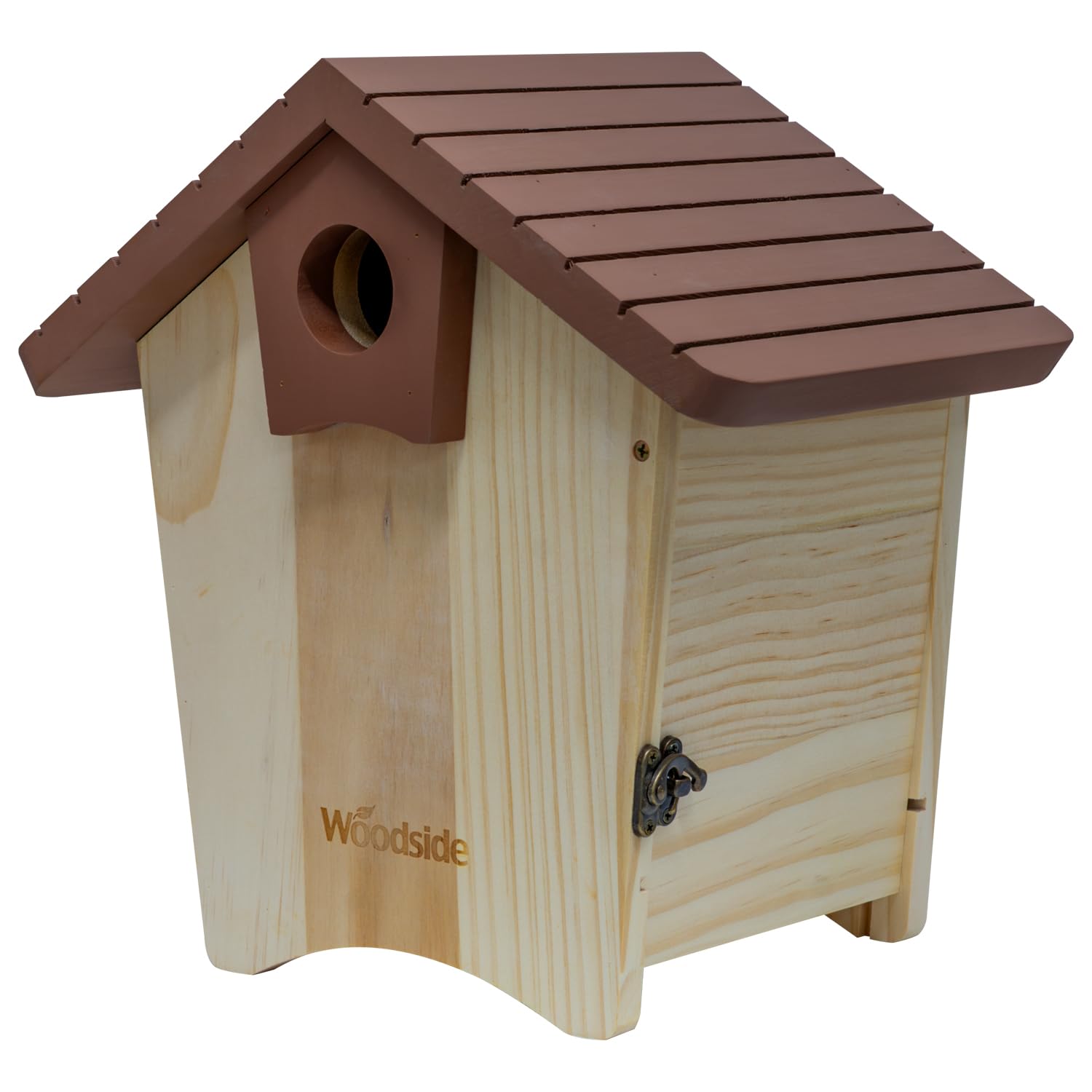 Woodside Wooden Bird House with Clear Viewing Panel – Durable NZ Pine, Predator Guard & Mesh Floor, Easy-Clean Garden Nest Box