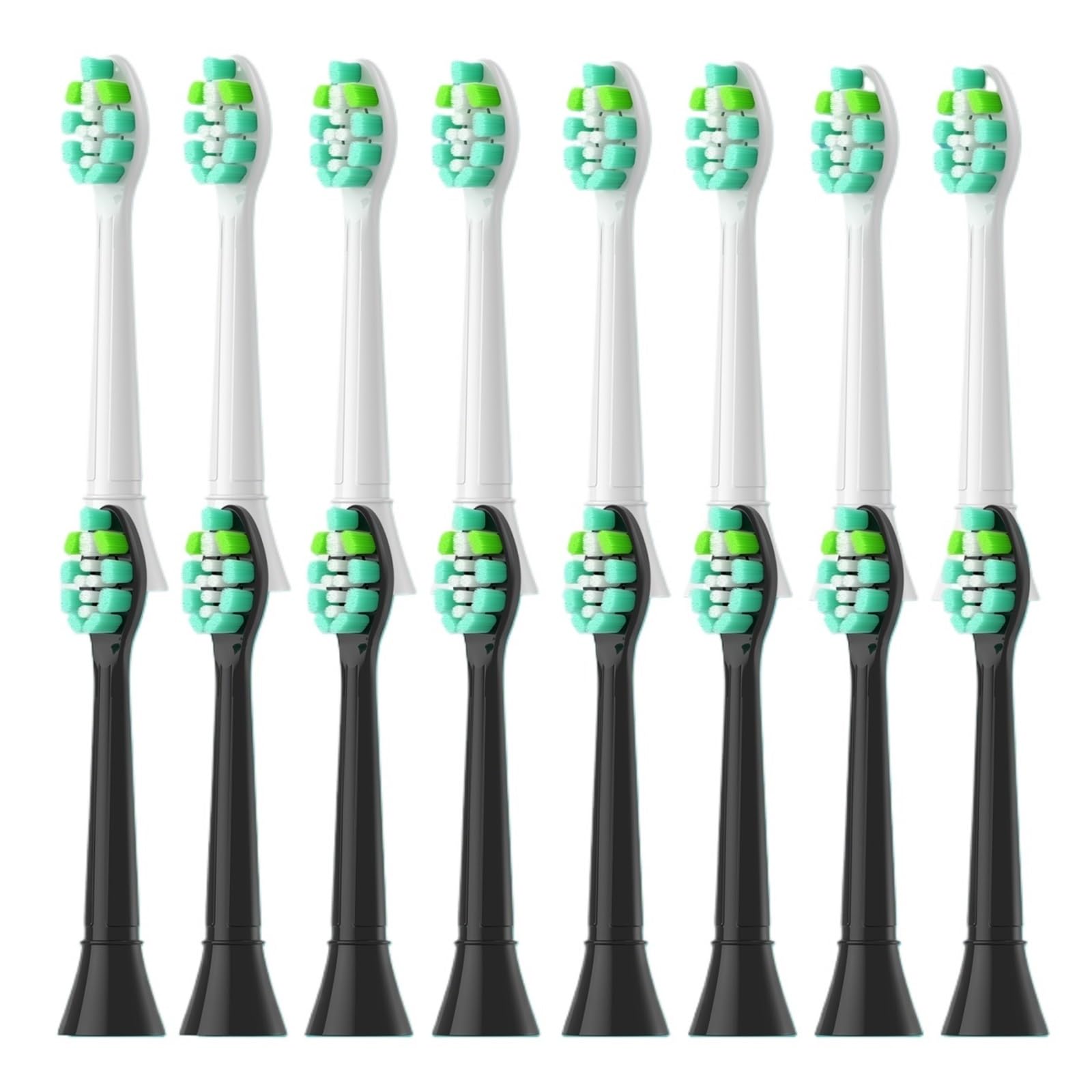 Cabezales de cepillo dientes repuesto 4 a 16 piezas for mangos eléctricos, cerdas suaves(8White 8Black)