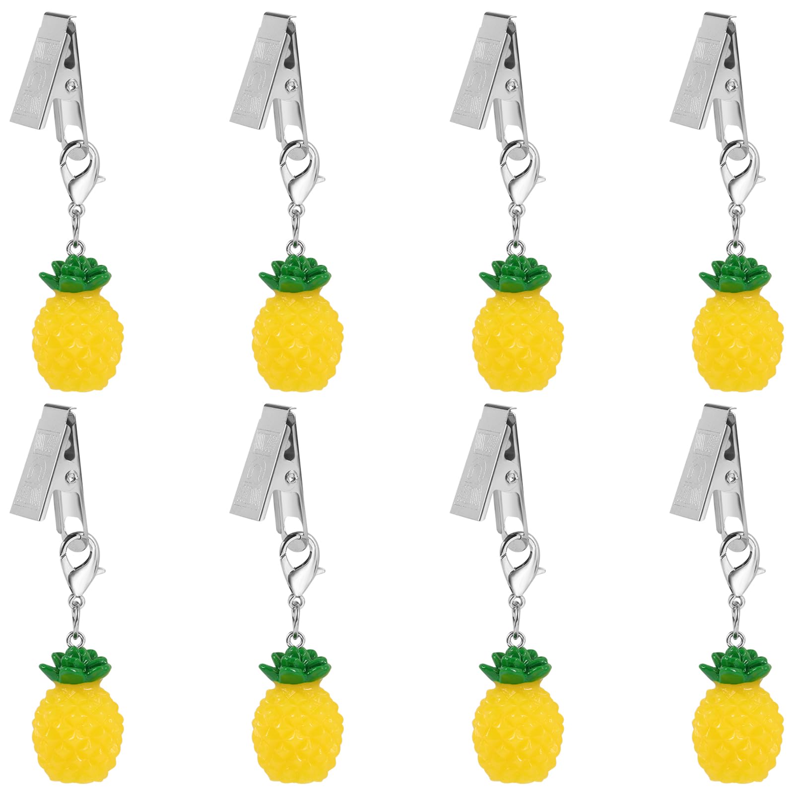 Lot De 8 Pinces pour Poids De Nappe Exterieur Décoration Pique Nique Camping Fête (Ananas)